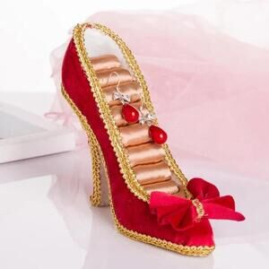 High Heel Shaped Jewelry Rack In Red